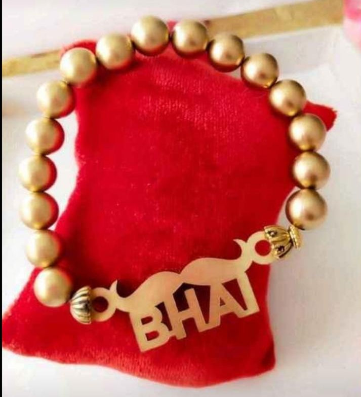 Bhai Rakhi - Golden Bracelet