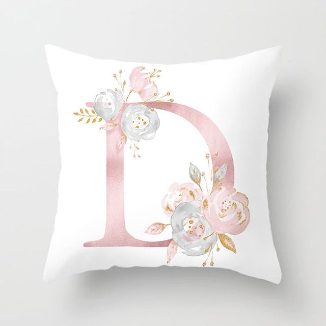 Pink Letter Decorative Pillow Cushion Covers