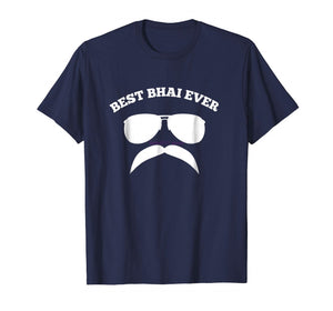 New Men Shirt Best Bhai Ever T Shirt Sunglasses And Mustache Rakhi Gift