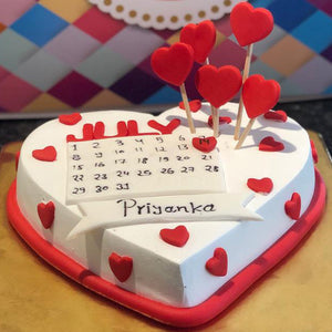 Vanilla Heart - Red Hearts - Heart Shape cake for Her